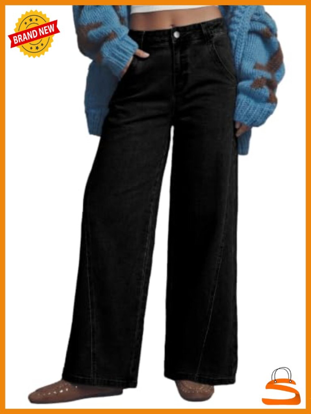 Womens High Waisted Wide Leg Jeans Relaxed Fit Casual Denim Pants